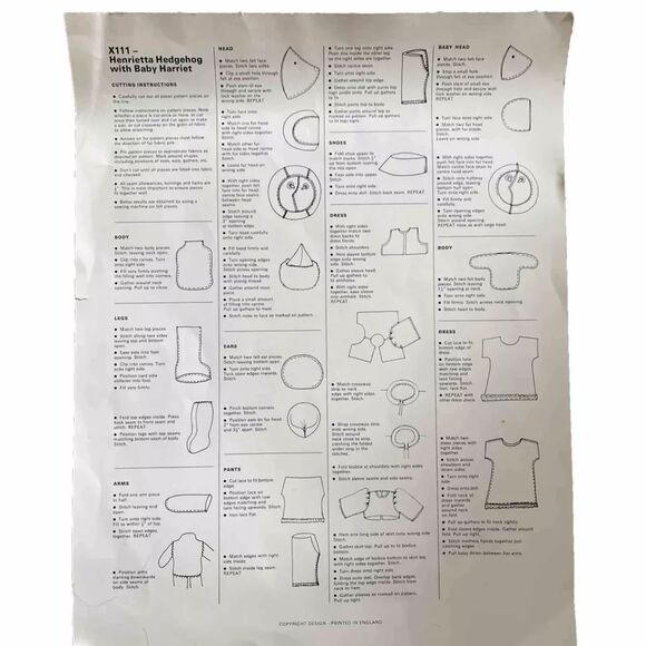 HENRIETTA HEDGEHOG BABY HARRIET Dunlicraft Collectors Toy Kit British pattern - Picture 2 of 2